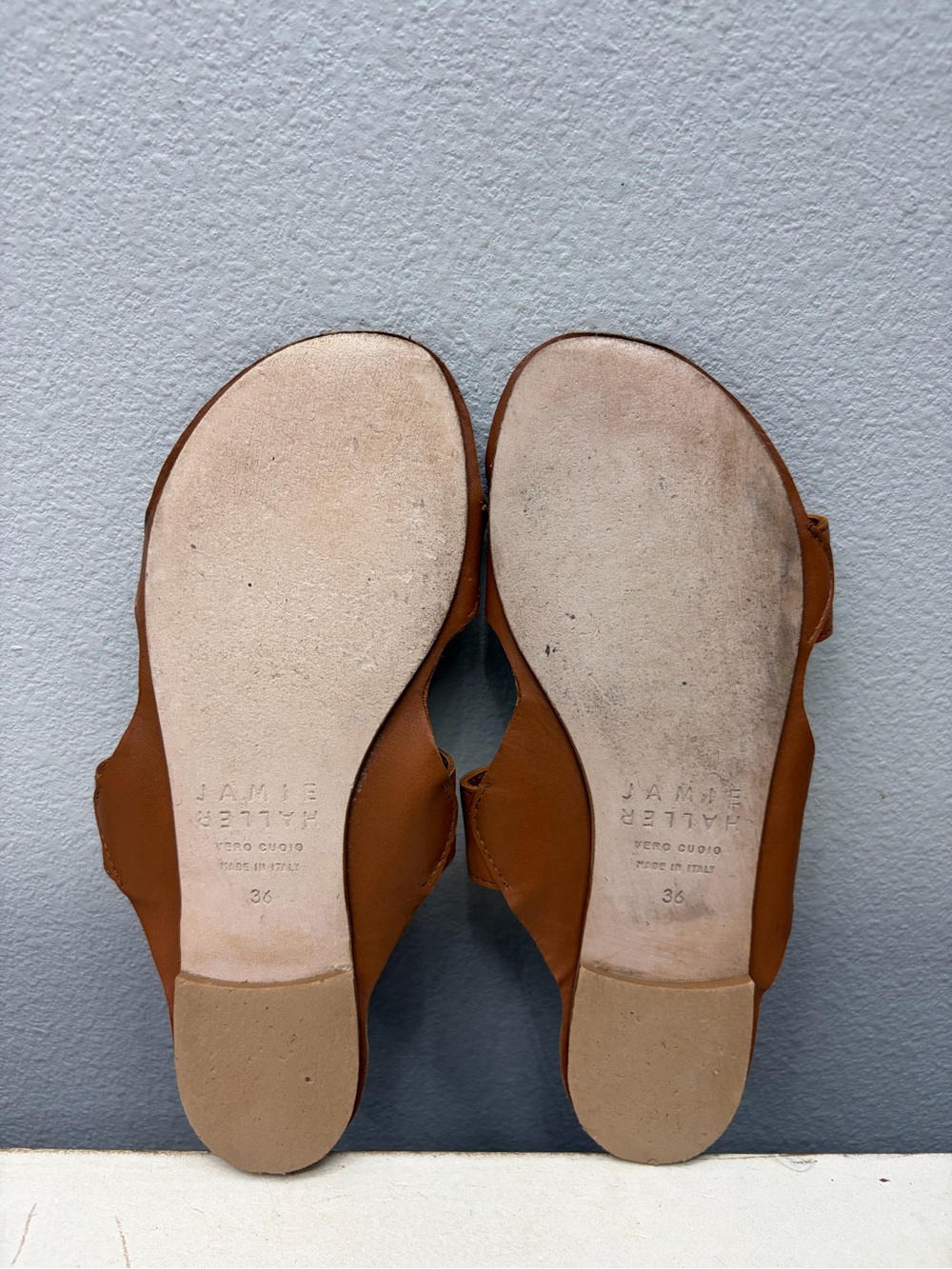 Jamie Haller Brown Leather Slide Sandals Size 36 - Picture 7 of 8